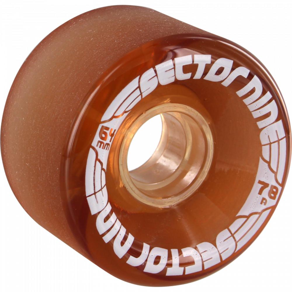 Sector 9 Nineballs 64mm 78A Clear Amber Skateboard Wheels - Longboards USA