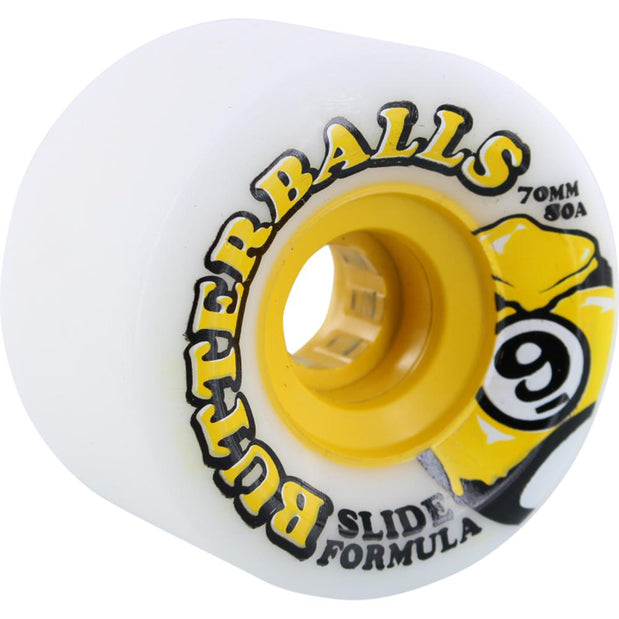 Sector 9 Nineballs Slide Butterballs 70mm 80A White Skateboard Wheels - Longboards USA