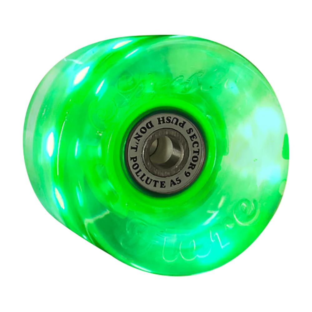 Sector 9 Nineballs Sunset Led Glow 58mm 78A Clear/Green Skateboard Wheels - Longboards USA