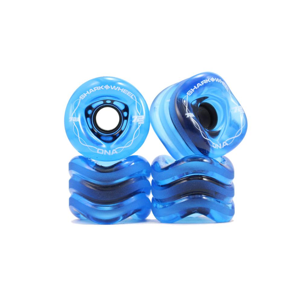 SharkWheel Sharkkheel DNA - Ruote Longboard 72mm, Uretano DNA Formula, 78A, Set Da 4, Ottime Per Terreni Irregolari