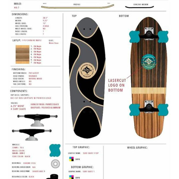 Shark Wheel Carve Life Surfskate 30.5" Skateboard - Longboards USA