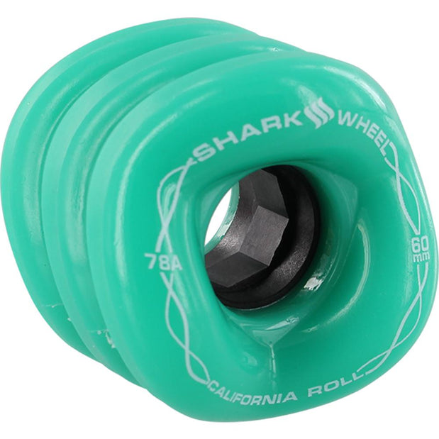 Shark Wheel Turquoise California Roll 60mm Skateboard Wheels - Longboards USA
