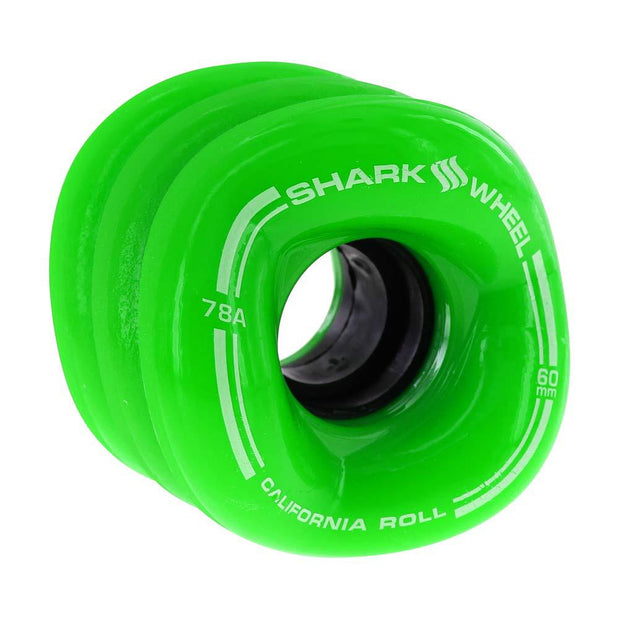 Shark Wheels Skateboard 60mm, 78a Gecko Green California Roll - Longboards USA