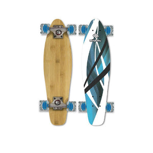Shiver Blue Swirl Bamboo 26" Mini Cruiser - Longboards USA
