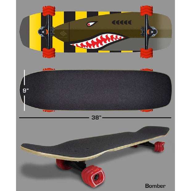 Shiver Bomber Cruiser Longboard with Shark Wheels - Longboards USA