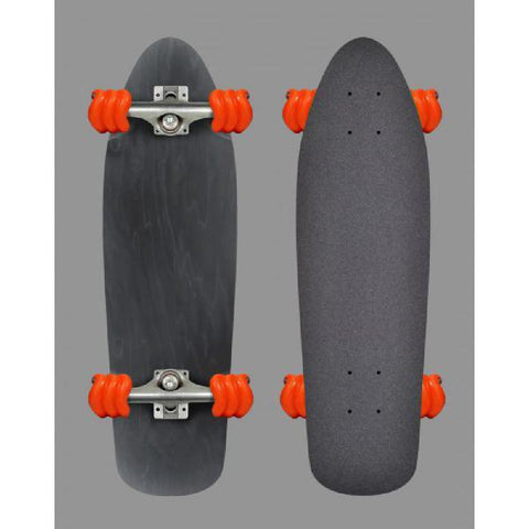 Shiver Guppy Black Cruiser Longboard - 27" With Shark Wheels - Longboards USA