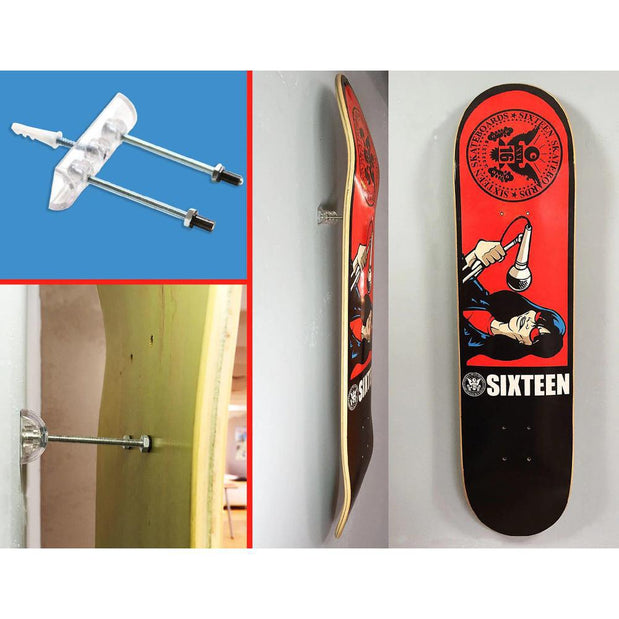 Sk8ology Skateboard Longboard Deck Display Wall Rack Bracket - Longboards USA