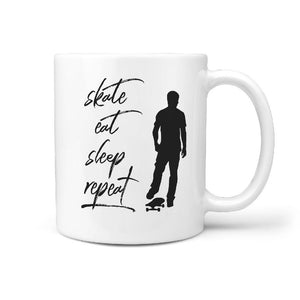Skate Eat Sleep Repeat - Coffee Mug for Skateboarder Longboarder - Longboards USA