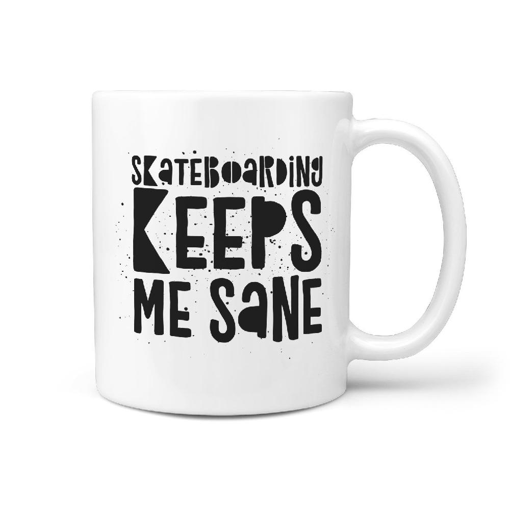 Skateboarding Keeps Me Sane - Funny Coffee Mug - Longboards USA