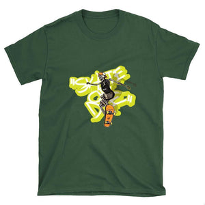 Skeleton with Orange Cap Skateboard T-Shirt - Longboards USA