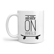 Skills On Wheels - Coffee Mug Gift for Skateboarder - Longboards USA