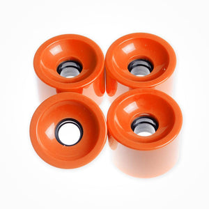 Solid Orange Square Lipped Longboard Wheels 70mm x 80a - Longboards USA