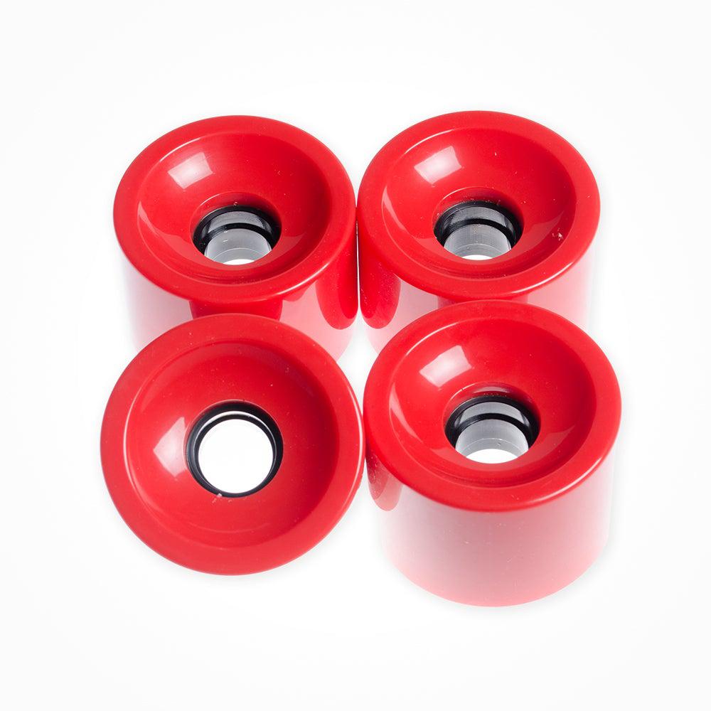 Solid Red Square Lipped Longboard Wheels 70mm x 80a - Longboards USA