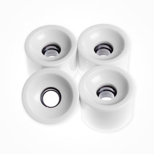 Solid White Square Lipped Longboard Wheels 70mm x 80a - Longboards USA