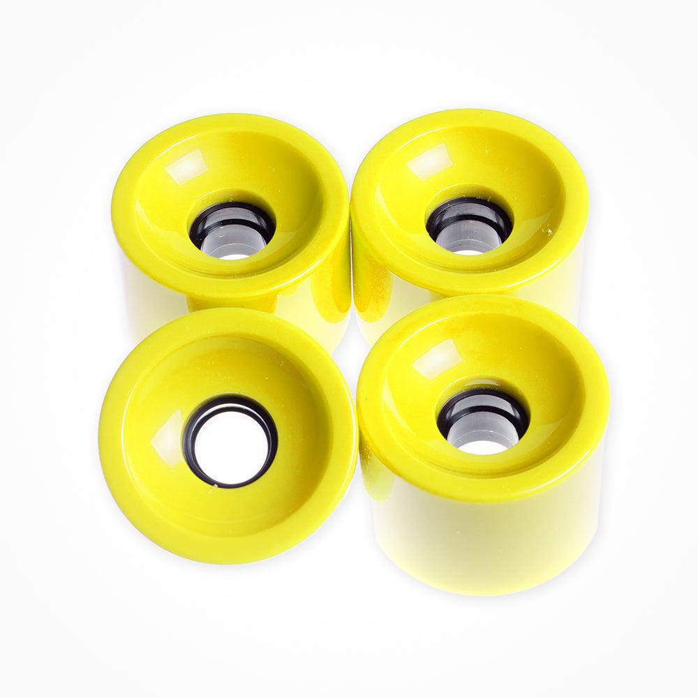Solid Yellow Square Lipped Longboard Wheels 70mm x 80a - Longboards USA