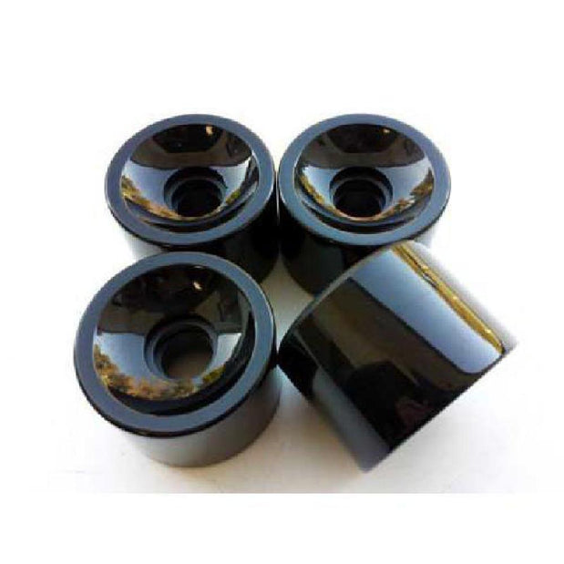 Square Lipped Wheel Set - Solid Black 70mm x 80a - Longboards USA