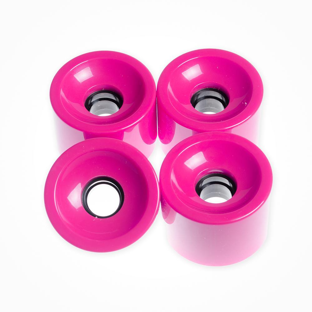 Square Lipped Wheel Set - Solid Pink 70mm x 80a - Longboards USA