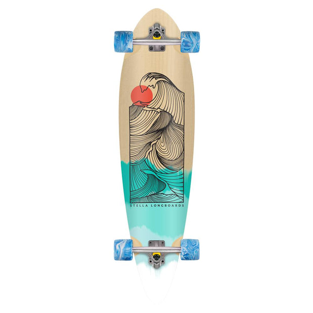 Stella 42” Tropical Wave Pintail Longboard - Longboards USA