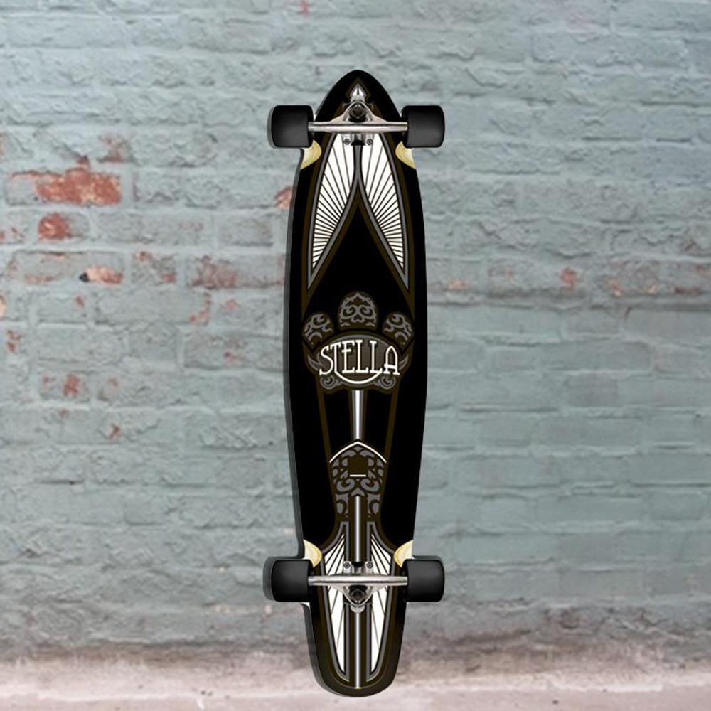 Stella Black Taj Mahal Kicktail Longboard Skateboards 42" Complete - Longboards USA
