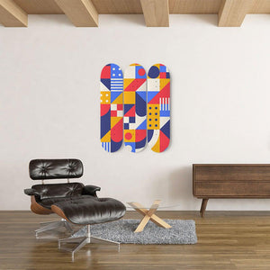 Stunning Geometric Design Skateboard Wall Art - Longboards USA