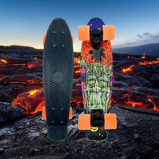 Swell 22" Complete Tiki Volcano Black Orange Mini Skateboard - Longboards USA