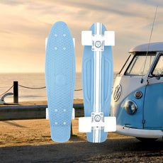 Swell 22" Stringer Powder Blue White Mini Skateboard - Longboards USA