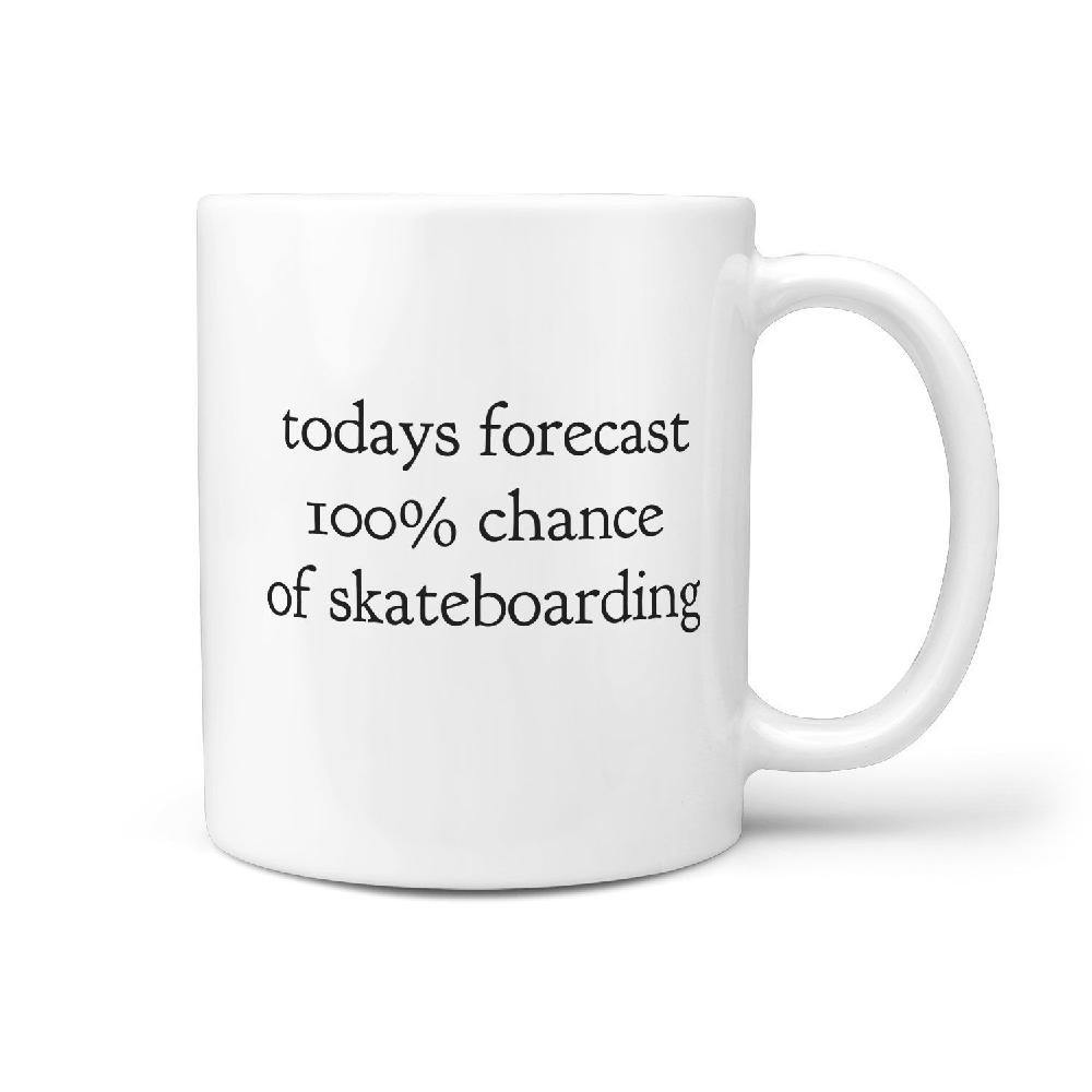 Todays Forecast 100% chance of skateboarding - Coffee Mug - Longboards USA
