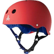 Triple 8 Red Matte Blue Skateboard Longboard Helmet - Longboards USA