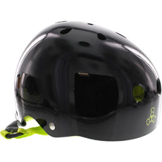 Triple 8 Sweatsaver Black Gloss Green Skate Helmet - Longboards USA