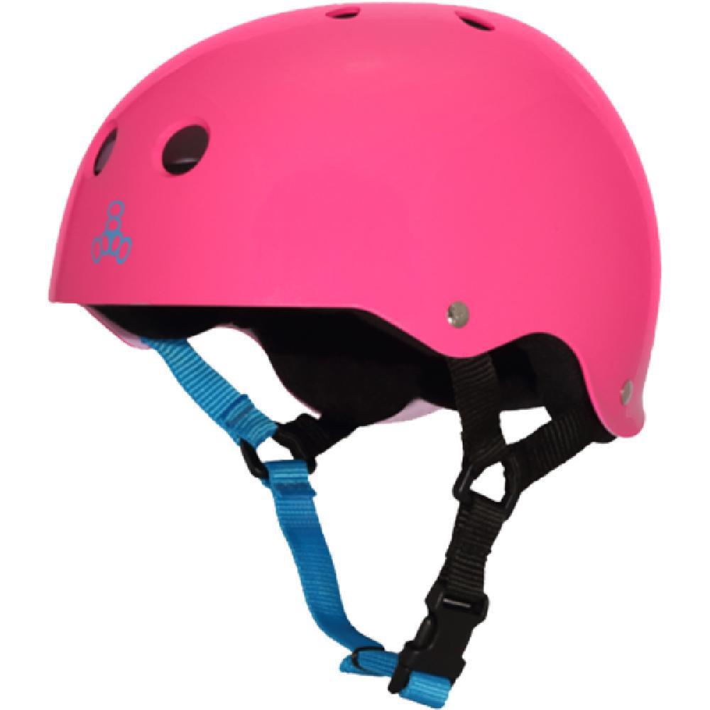 Triple 8 Sweatsaver Helmet Neon Gloss Fuscha Skate Helmet - Longboards USA