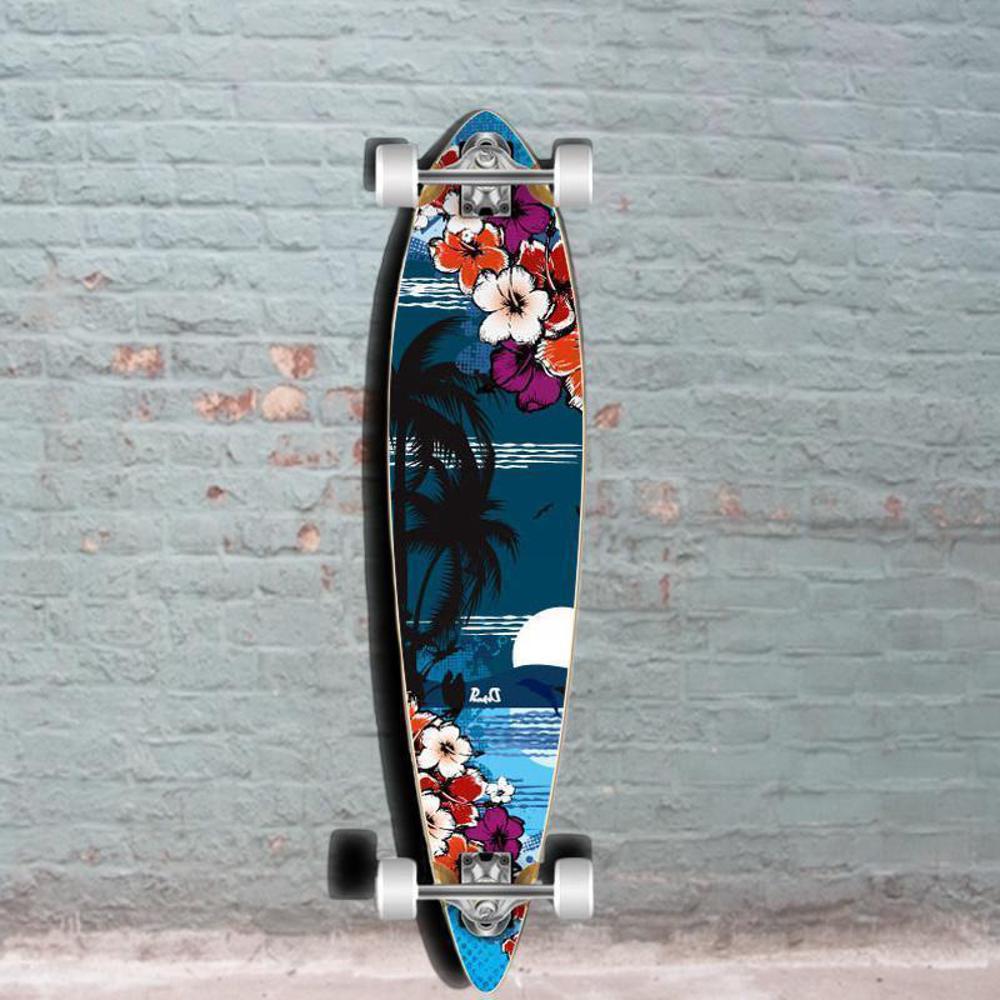 Tropical Night 40 inch Pintail Longboard from Punked - Complete - Longboards USA