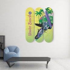 Venice Beach, Hotel, Motorcycle and Surf | Skateboard Wall Art, Mural & Skate Deck Art | Home Decor | Wall Decor - Longboards USA