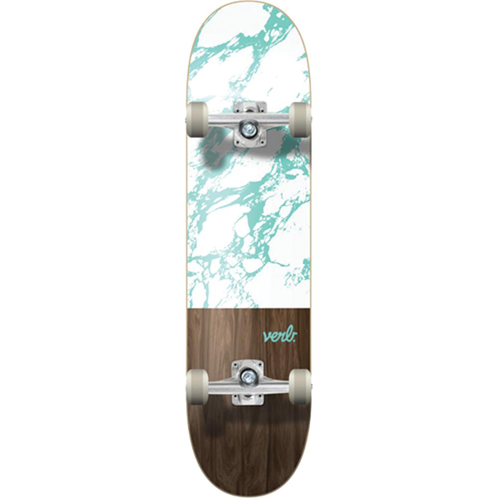 Verb Marble Dip White/Mint 8.0" Complete Skateboard - Longboards USA