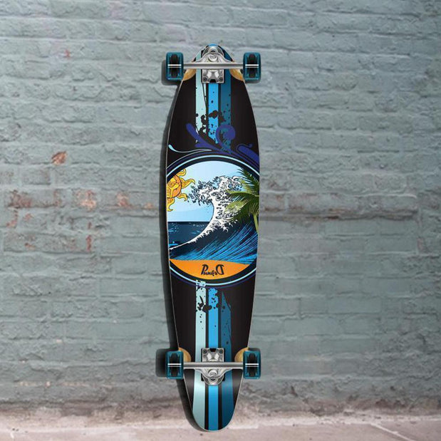 Wave Kicktail Longboard 40 inch from Punked Complete - Longboards USA