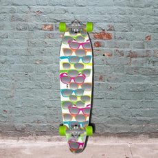 White Shades Kicktail Longboard 40" from Punked - Complete - Longboards USA
