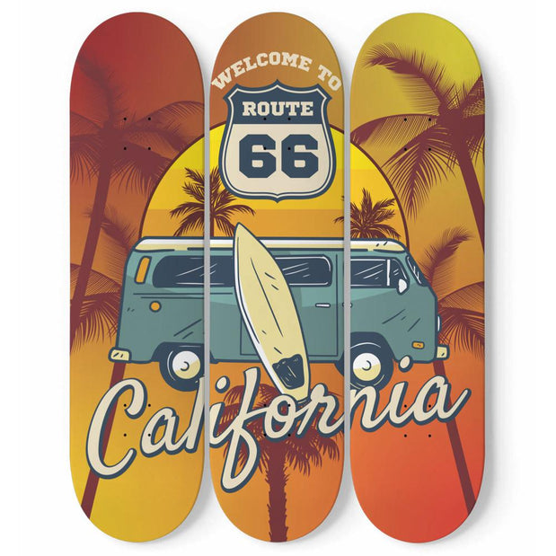 Wonderful California Skateboard Wall Art - Longboards USA