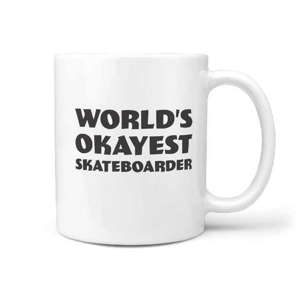 World Okayest Skateboarder - Funny Coffee Mug - Longboards USA