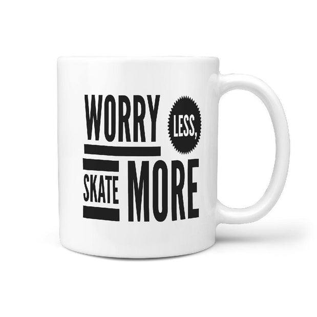 Worry Less, Skate More | Funny Skateboarding Coffee Mug Gift Idea - Longboards USA