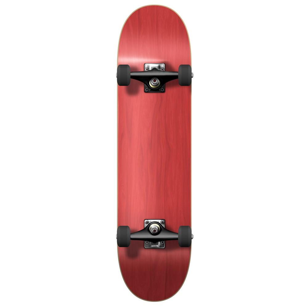 Yocaher Blank Complete Skateboard - Stained Red - Longboards USA