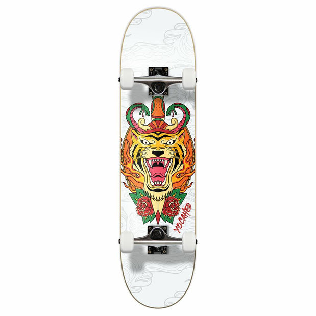 Yocaher Flaming Tiger 7.75" Complete Skateboard - Longboards USA
