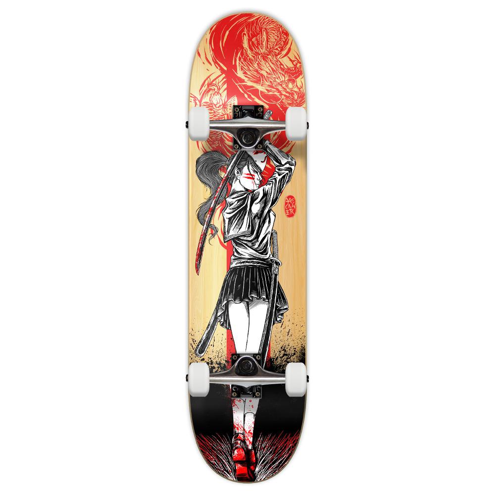 Yocaher Girl Buraddisō Samurai Red Dragon 7.75"Skateboard - Longboards USA