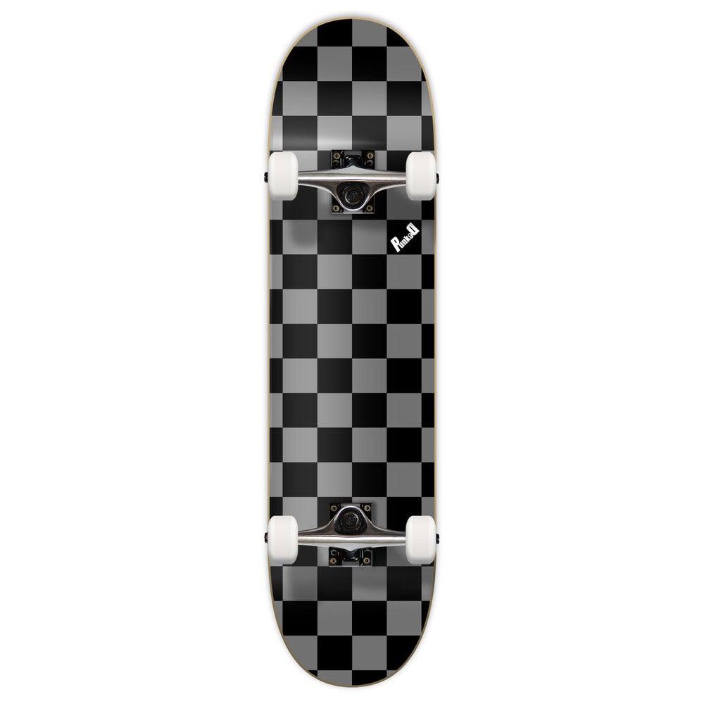 Yocaher Graphic Complete 7.75" Skateboard - Checker Silver - Longboards USA