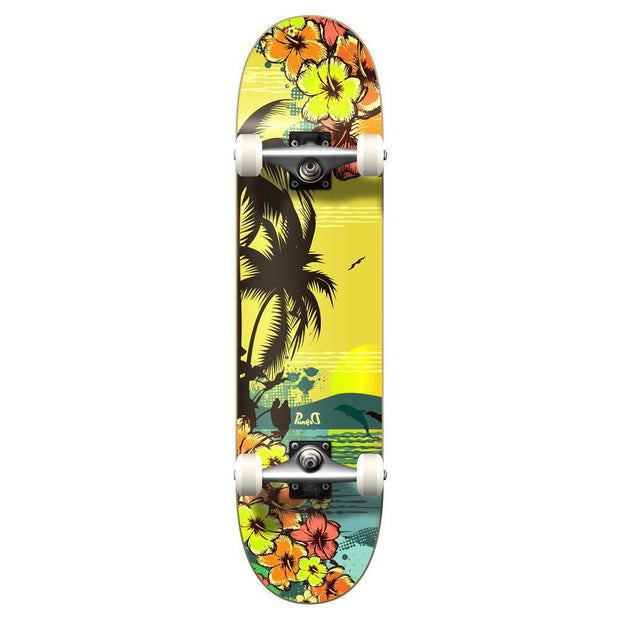 Yocaher Graphic Complete 7.75" Skateboard - Tropical Day - Longboards USA