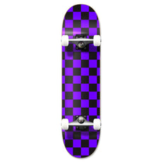 Yocaher Graphic Complete Skateboard - Checker Purple - Longboards USA