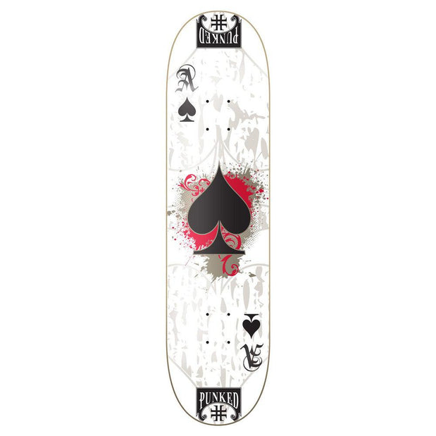 Yocaher Graphic Skateboard Deck - Ace White - Longboards USA