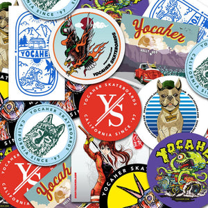 Yocaher Stickers - 9 Pieces Set - Best of All - Longboards USA