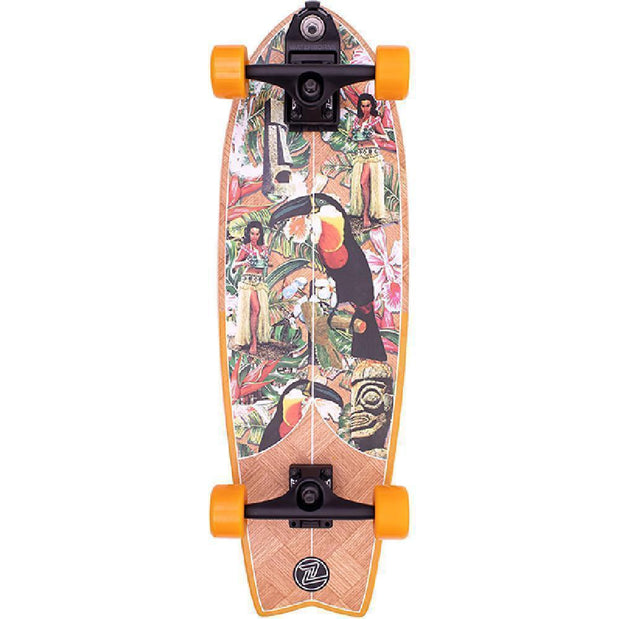 Z-Flex 31" Surfskate Fish Banana Train Longboard Cruiser - Longboards USA