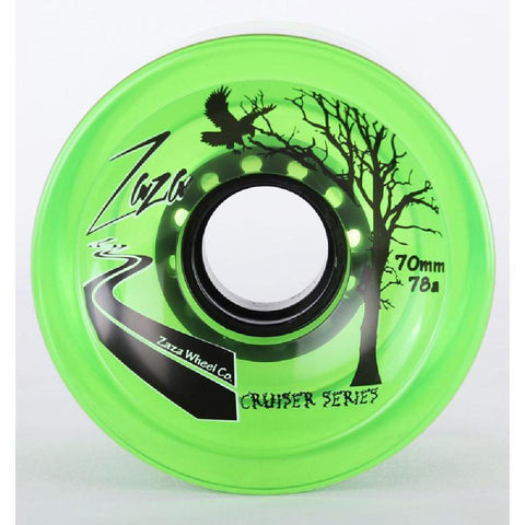 Zaza Clear Green Longboard Skateboard Wheels 70mm 78a - Longboards USA