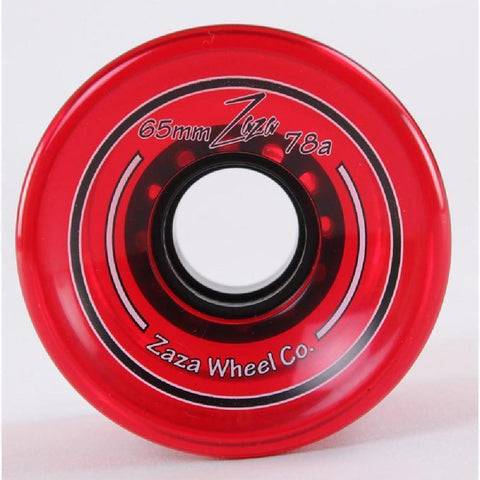 Zaza Longboard Cruiser Wheels 65mm - Clear Red - 78a - Longboards USA