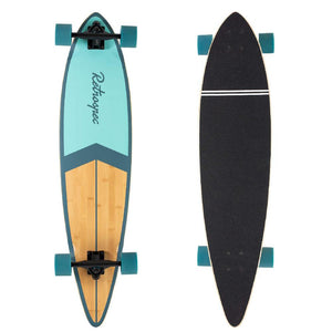 Zed Aqua Fishtail 44" Top Mount Bamboo Kicktail Longboard - Longboards USA